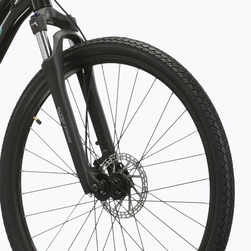 Dámské krosové kolo KROSS Evado 5.0 In black/turquoise/gloss 5