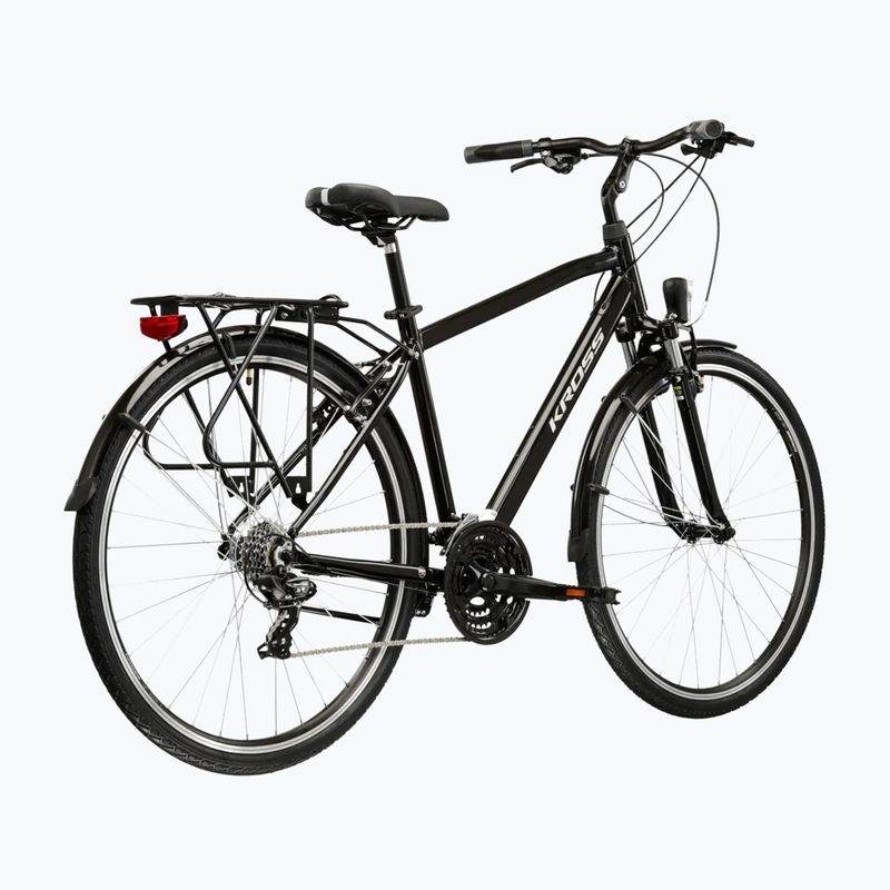 Pánské trekingové kolo KROSS Trans 1.0 black/silver/gloss 3