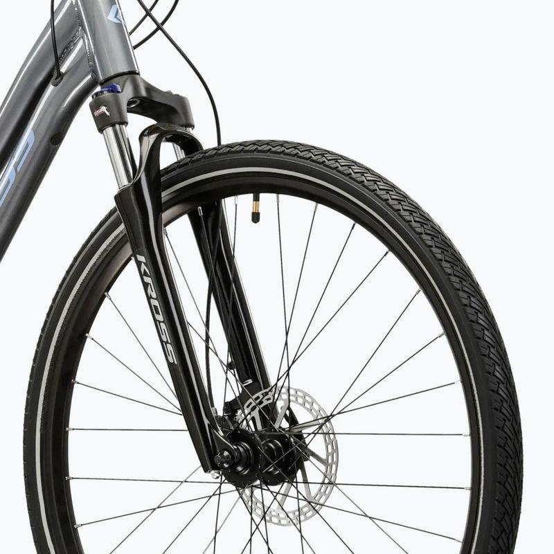 Dámské krosové kolo KROSS Evado 5.0 In grey/blue/gloss 5