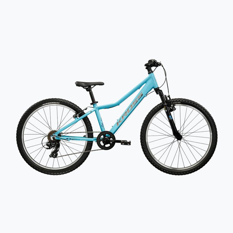 Dětské kolo KROSS Hexagon Jr 24 turquoise/orange/matte/glossy