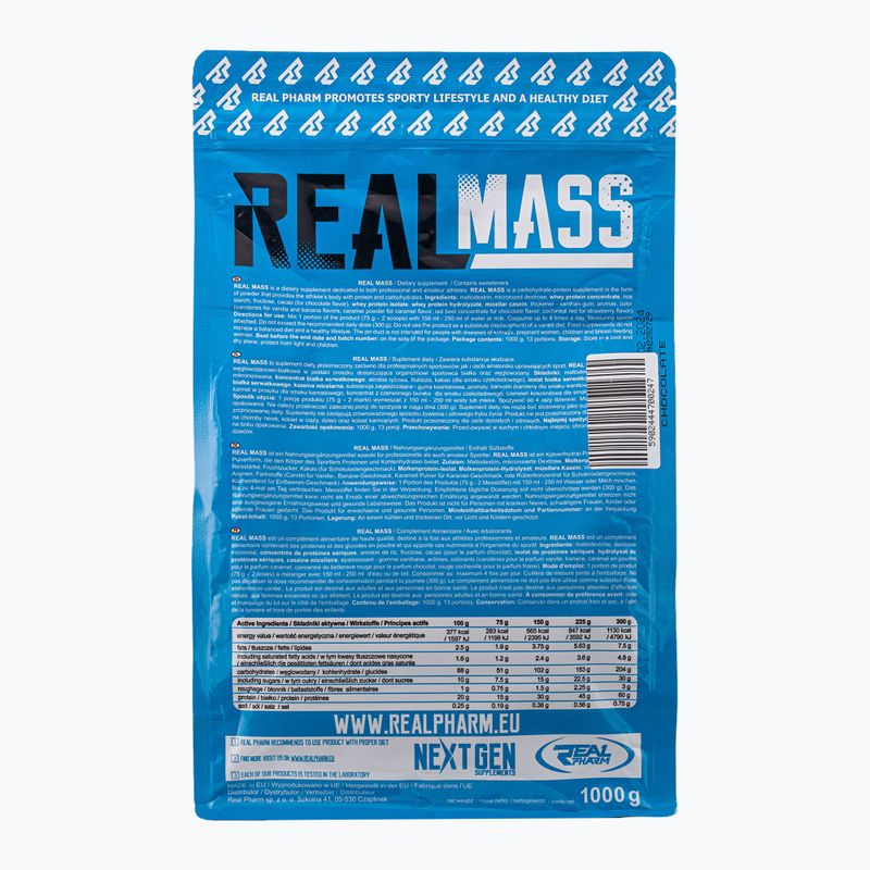 Gainer Real Pharm Real Mass 1kg čokoláda 700247 2