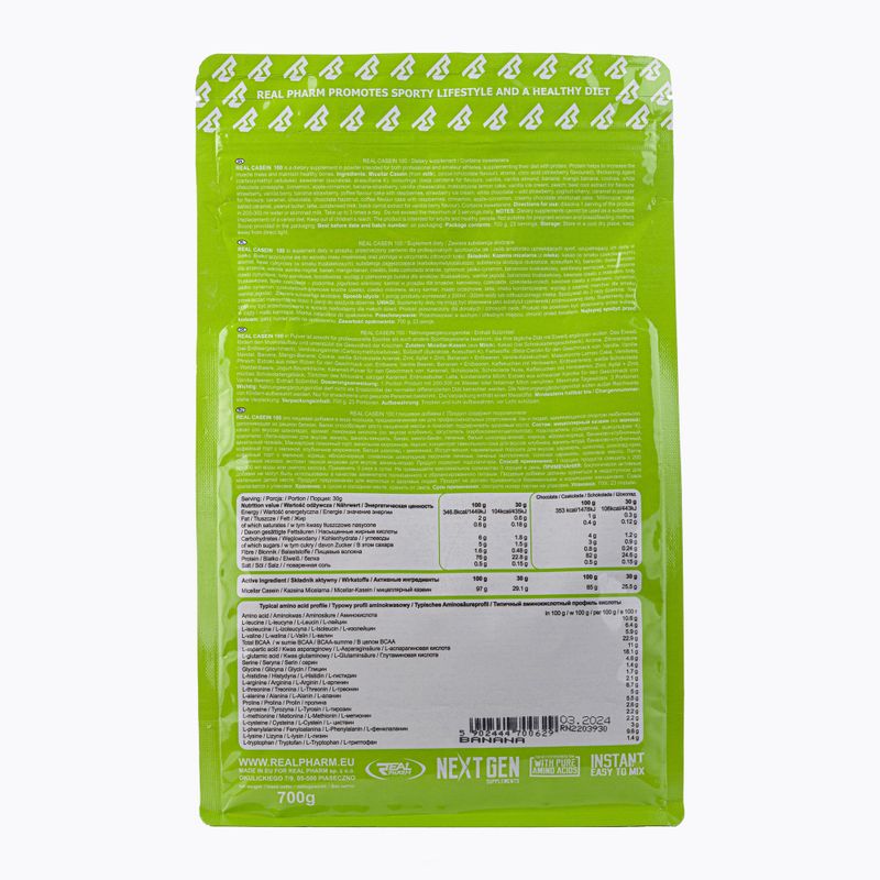 Kazeín Real Pharm Real Casein 700g banán 700629 2