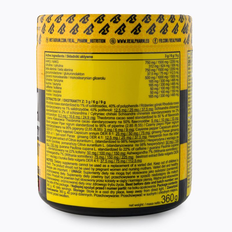 Předtréninkový přípravek Real Pharm Unreal 360g černý rybíz-citron 700957 3