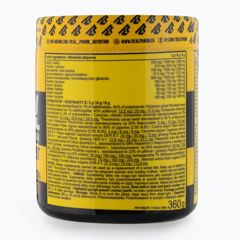 Předtréninkový přípravek Real Pharm Unreal 360g černý rybíz 701510 3