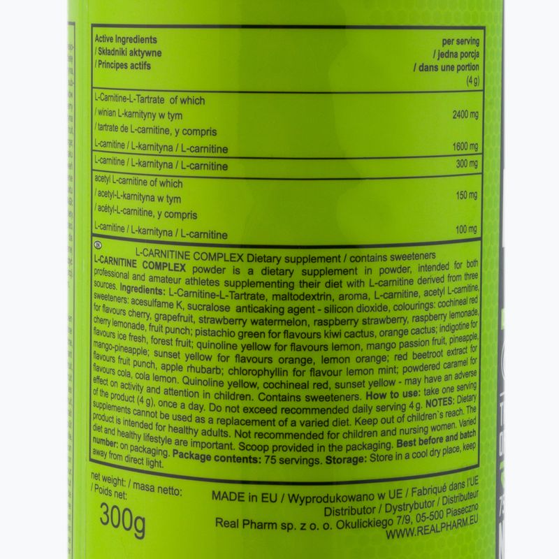 L-karnitin Complex Real Pharm spalovač tuků 300g malina-jahoda 703767 2