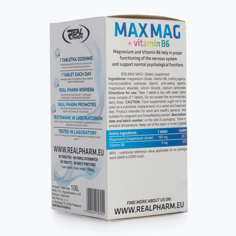 MAX MAG Real Pharm hořčík+B6 90 tablet 707055 2