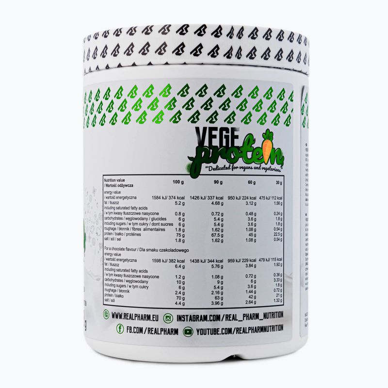 Veganský sojový protein Real Pharm Vege Protein 600g slaný karamel 709103 2