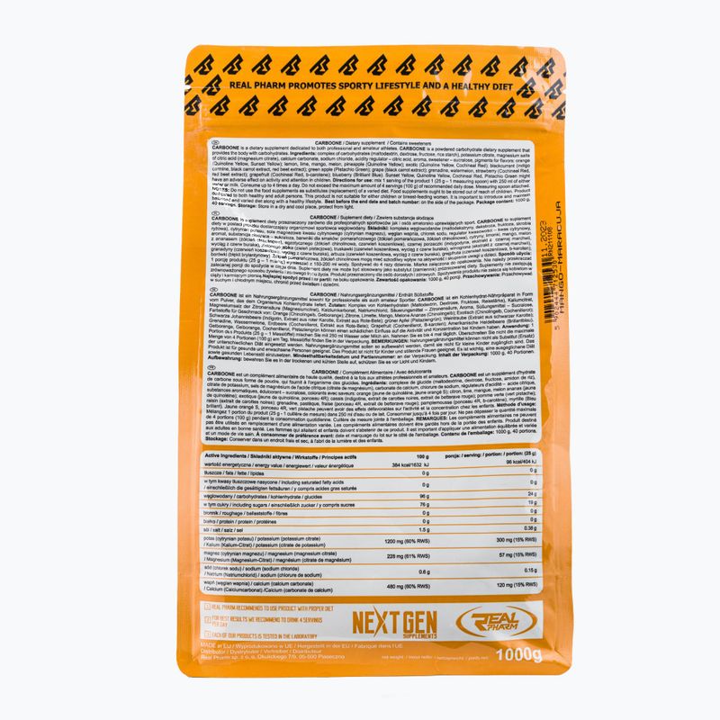 Carbo One Real Pharm sacharidy 1kg mango-marakuja 712530 2