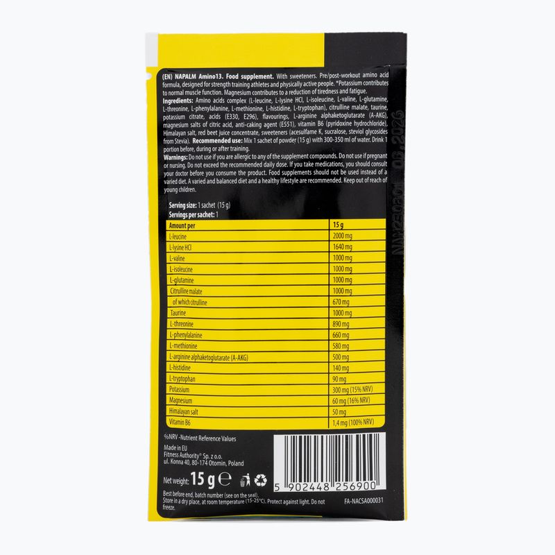 Aminokyseliny Fitness Authority Napalm Amino13 450 g dragon fruit 2