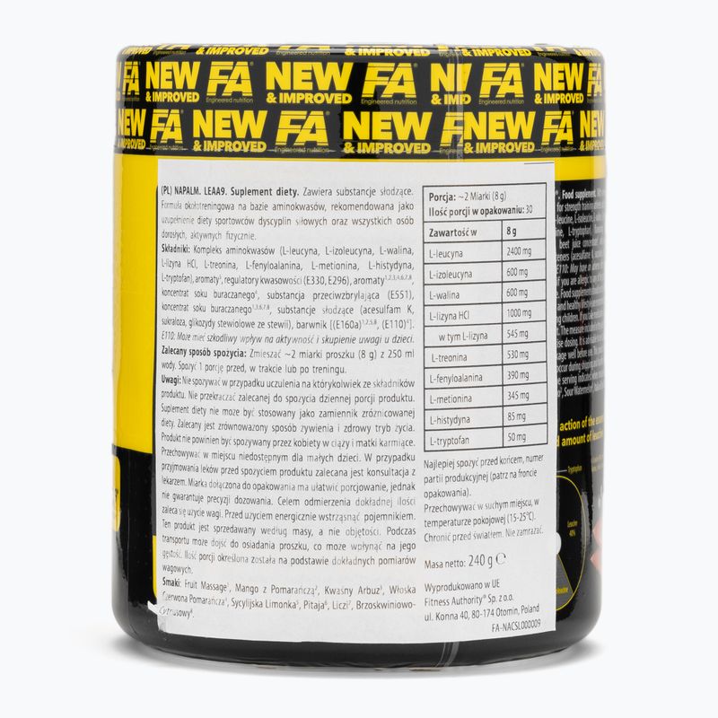 Aminokyseliny Fitness Authority Napalm Leaa9 240 g sicilian lime 2