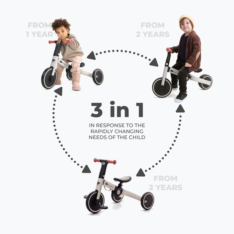 Dětské odrážedlo tříkolka Kinderkraft 4TRIKE šedé 9