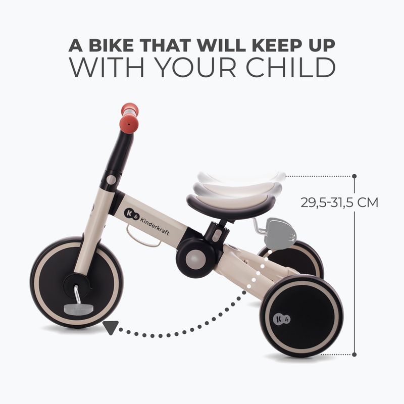 Dětské odrážedlo tříkolka Kinderkraft 4TRIKE šedé 10