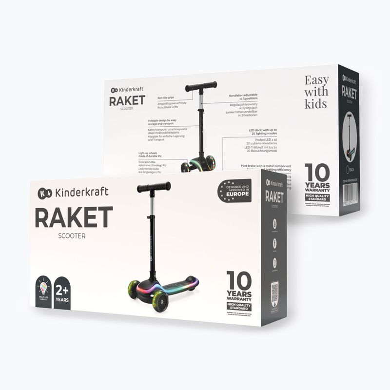 Dětská tříkolová koloběžka Kinderkraft Raket black 8