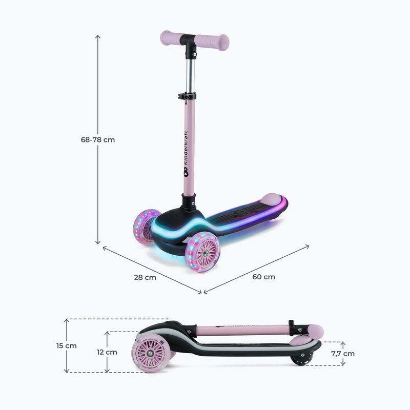 Dětská tříkolová koloběžka Kinderkraft Raket pink 2
