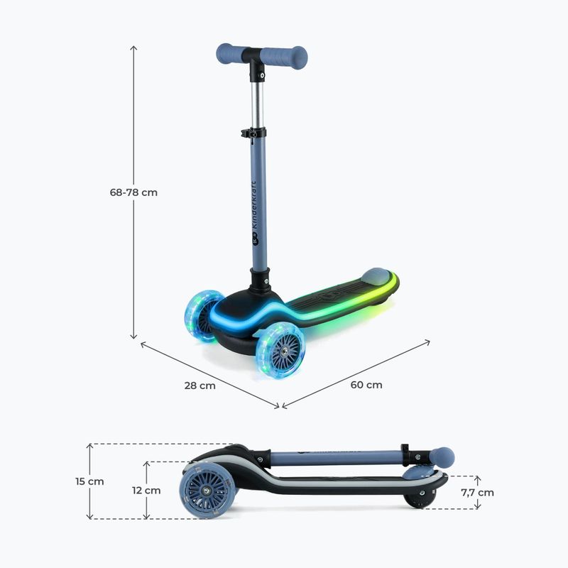 Dětská tříkolová koloběžka Kinderkraft Raket blue 2