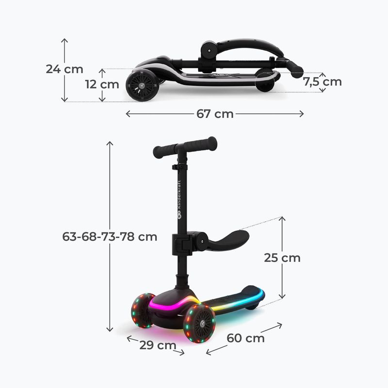 Dětská tříkolová koloběžka Kinderkraft Raket Up black 2