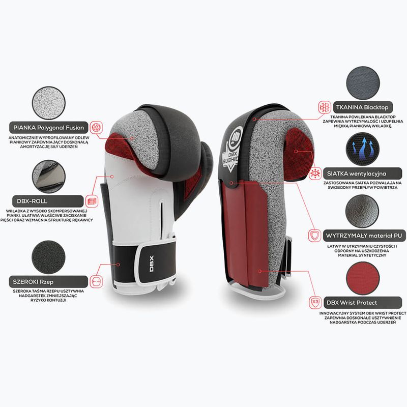 Boxerské rukavice BDX BUSHIDO B-3W černé/bílé 12