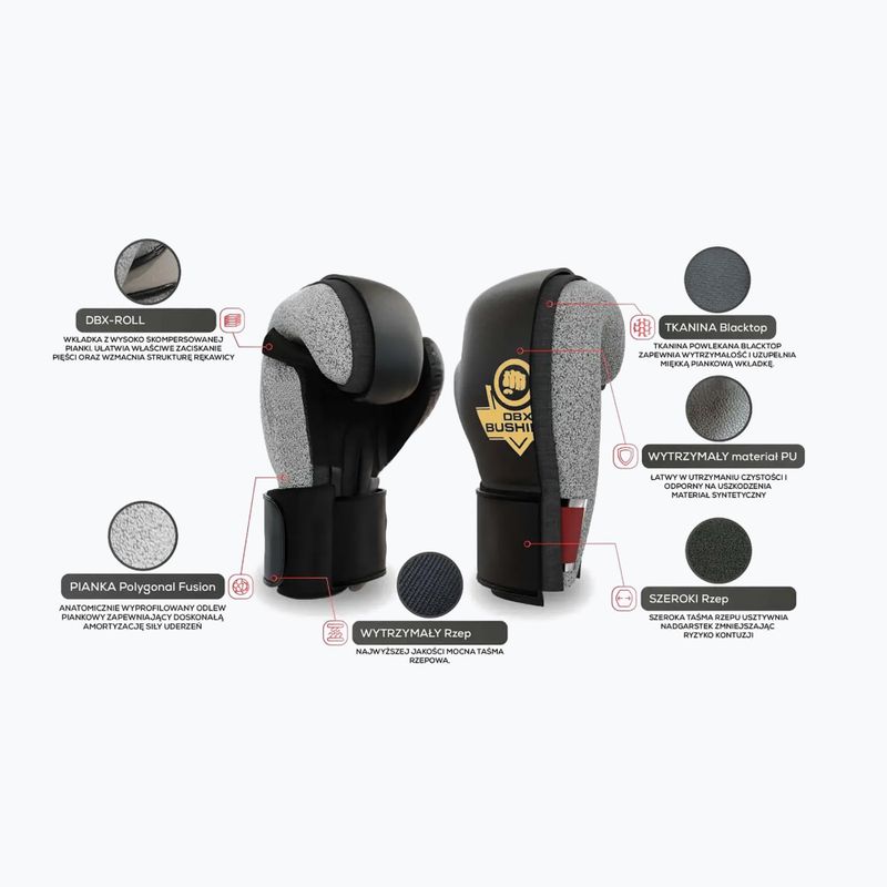 Boxerské rukavice DBX BUSHIDO B-2v10 černo-zlaté barvy 10