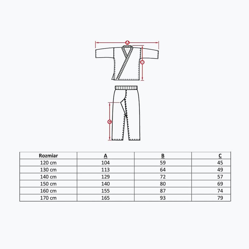 Dětský pásek Bushido karategi ARK-3102 bílý 6