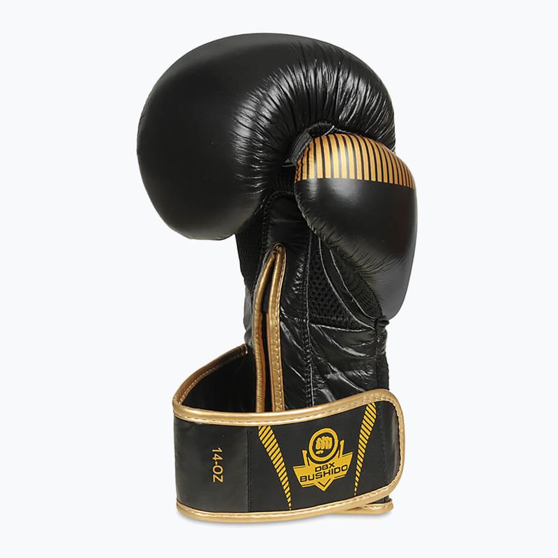 Boxerské rukavice Bushido vyrobené z přírodní kůže černé B-2v13-10oz 10