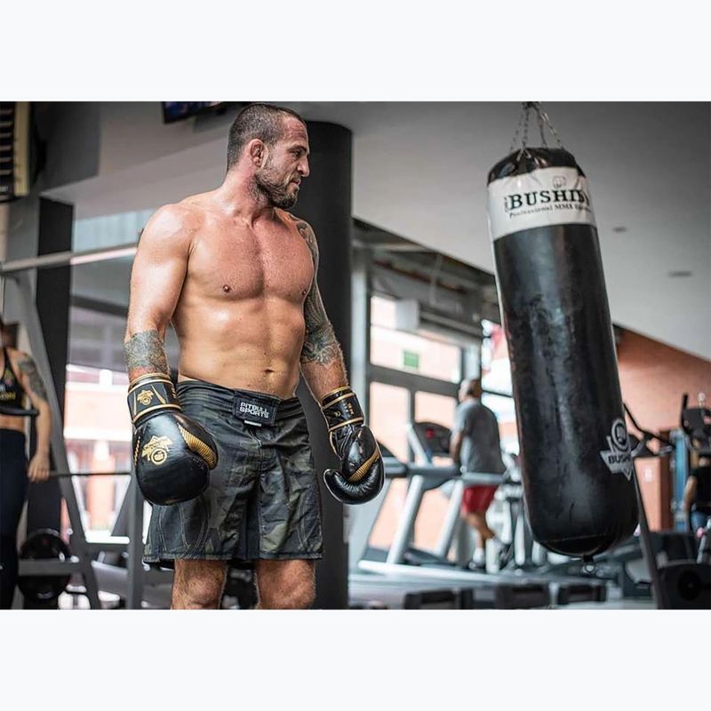 Boxerské rukavice Bushido vyrobené z přírodní kůže černé B-2v13-10oz 22