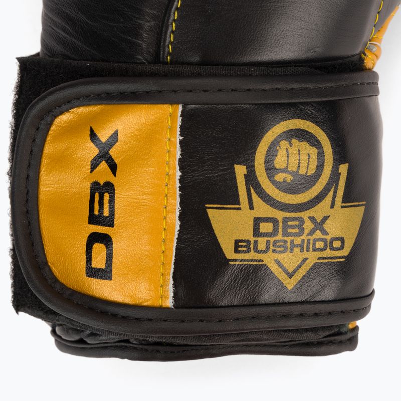 Boxerské rukavice Bushido z přírodní kůže černé B-2v14-10 oz 5