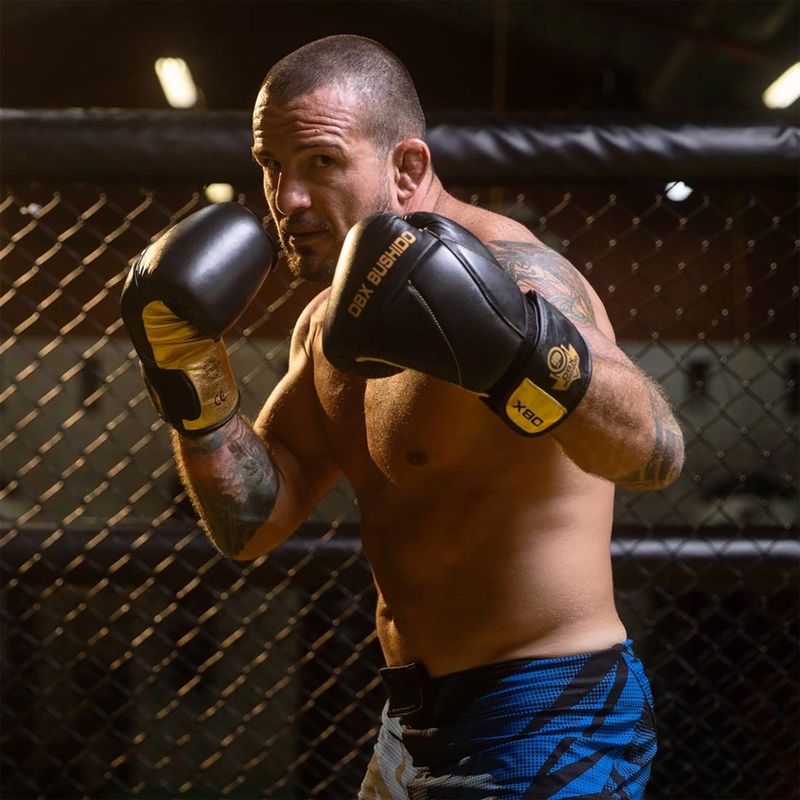 Boxerské rukavice Bushido z přírodní kůže černé B-2v14-10 oz 13