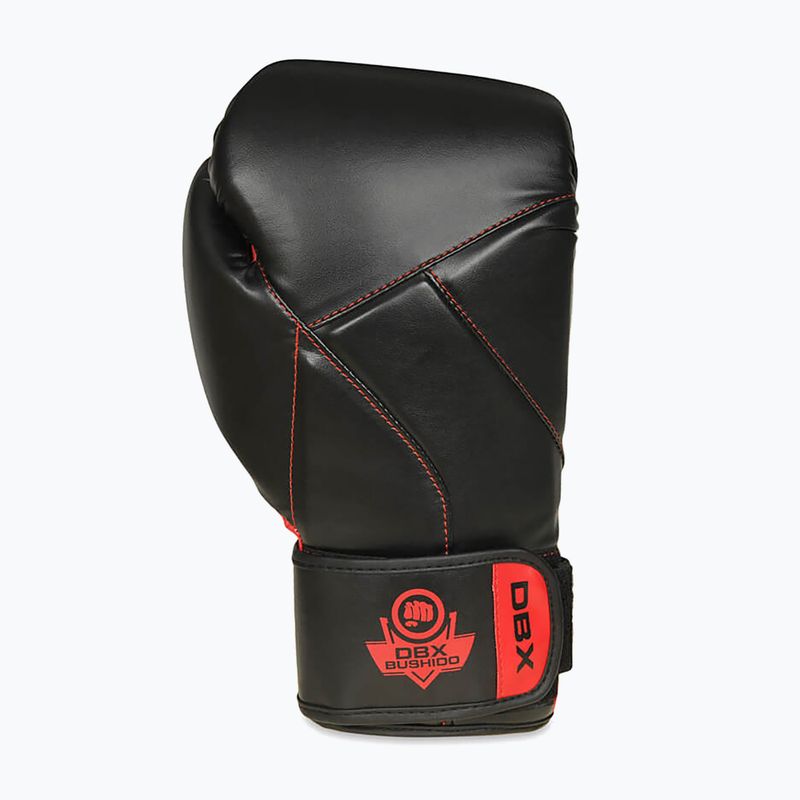 Boxerské rukavice  DBX BUSHIDO "Hammer - Red" Muay Thai czarne/czerwone 4