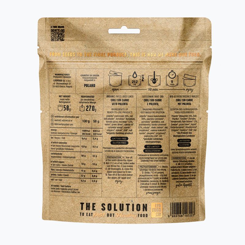 Lyofilizovaná strava  LYOFOOD Eko Chili sin Carne 270 g 3