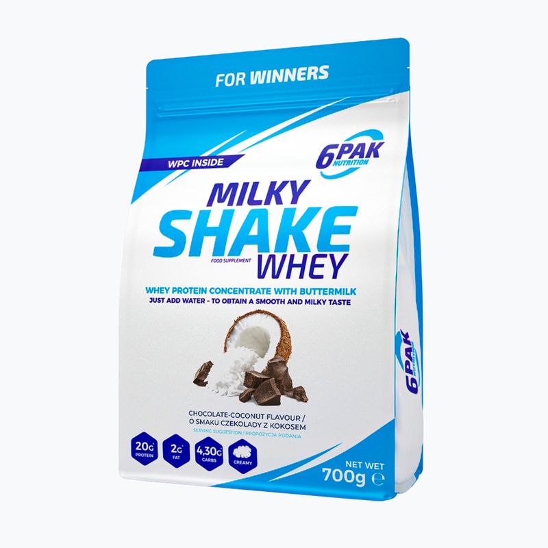 Syrovátka 6PAK Milky Shake 700 g Kokosová