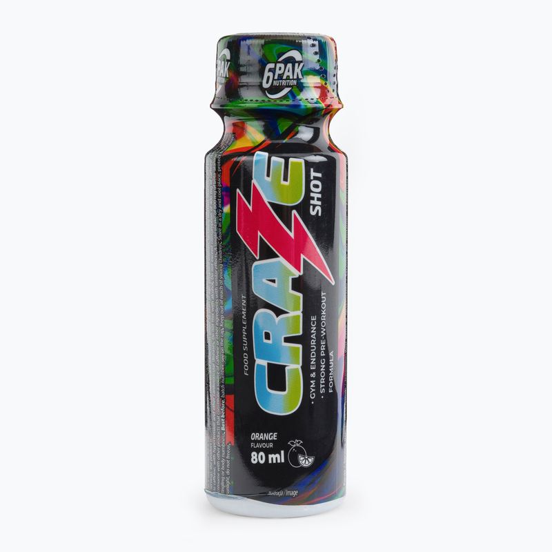 Energetický nápoj 6PAK Craze Shot 80ml pomarańcza PAK/242
