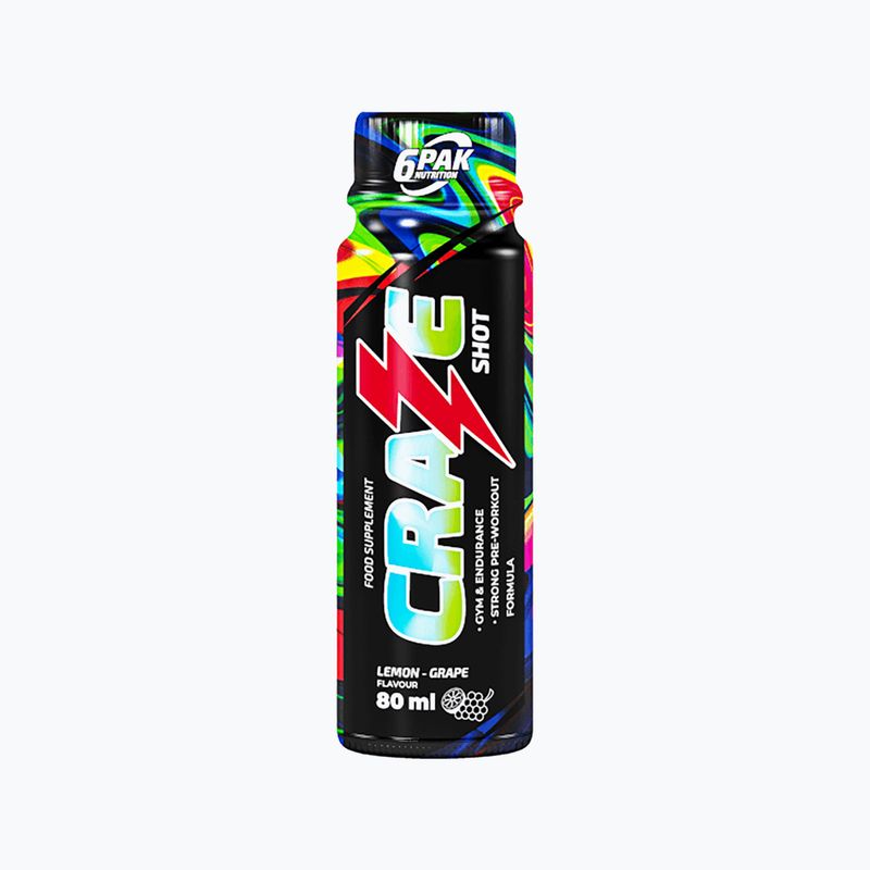 Energetický nápoj 6Pak Craze Shot 80ml cytryna-winogrono PAK/242