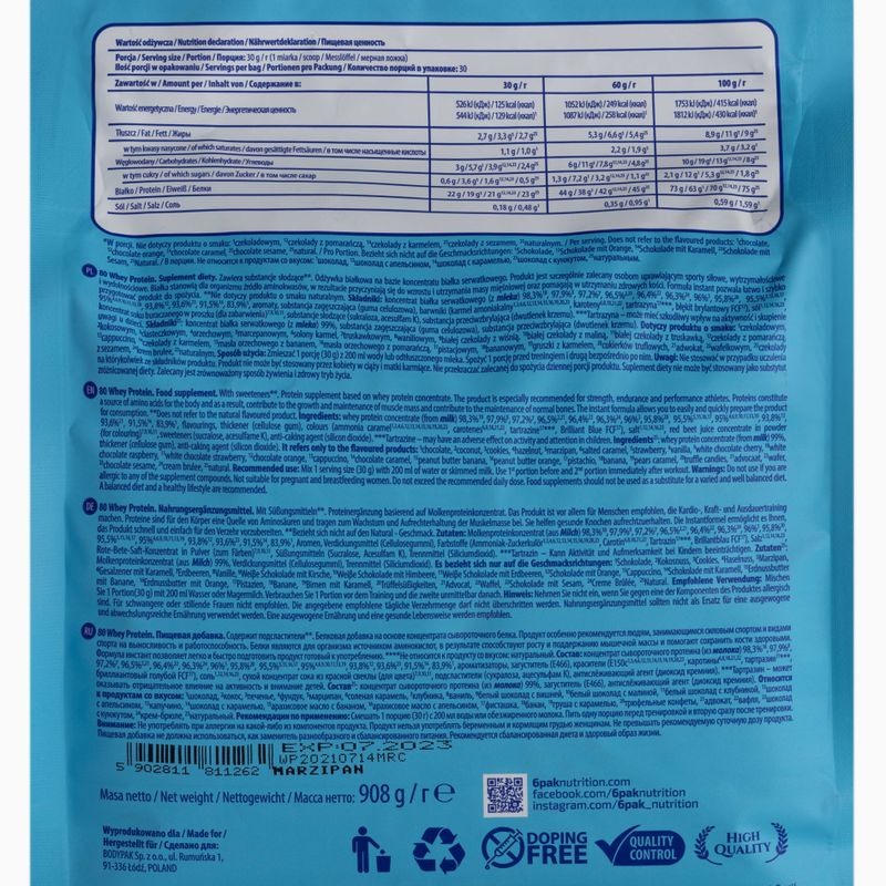 Whey 6PAK 80 Protein 908g marcipán PAK/162#MARCE 2