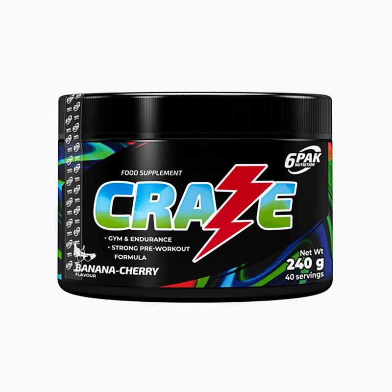 Předtréninkový stimulant 6PAK Craze 240g banán-višeň PAK/247