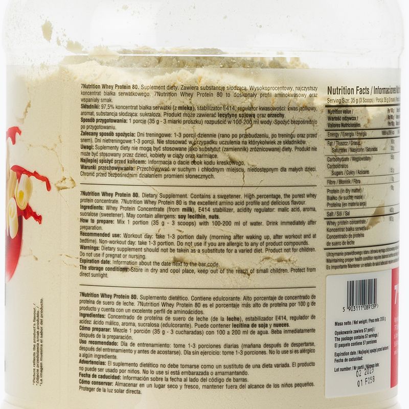 Whey 7Nutrition Protein 80 2kg bílá čokoláda-jahoda 7Nu000315 2