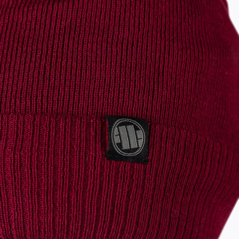 Pánská zimní čepice Pitbull West Coast Beanie Small Logo burgundy 3