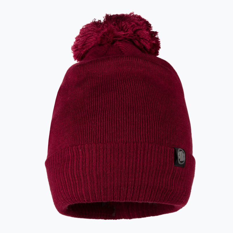 Pánská zimní čepice Pitbull West Coast Beanie Bubble Small Logo burgundy 2