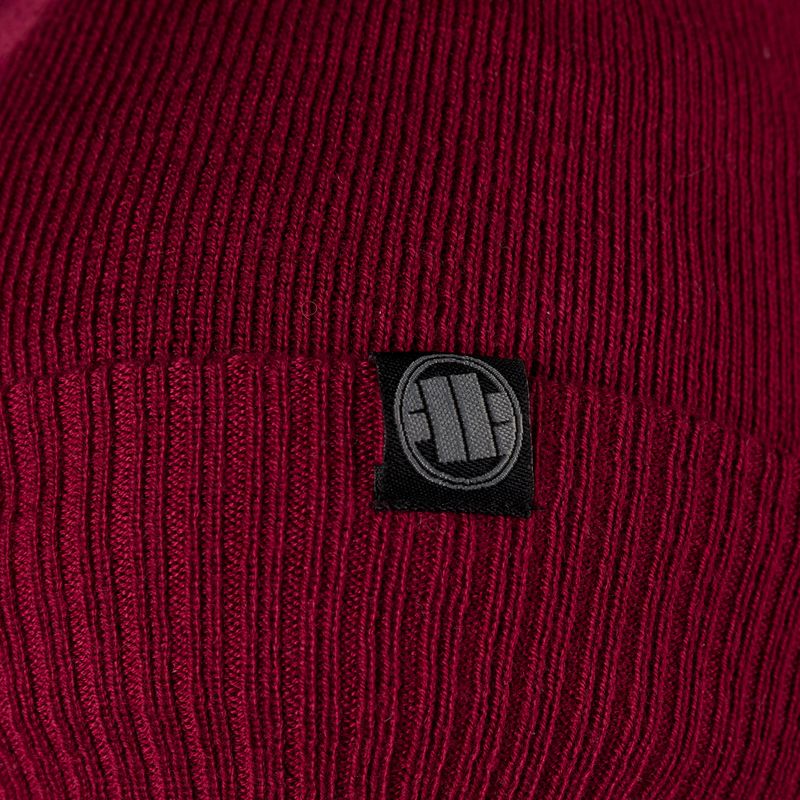 Pánská zimní čepice Pitbull West Coast Beanie Bubble Small Logo burgundy 3