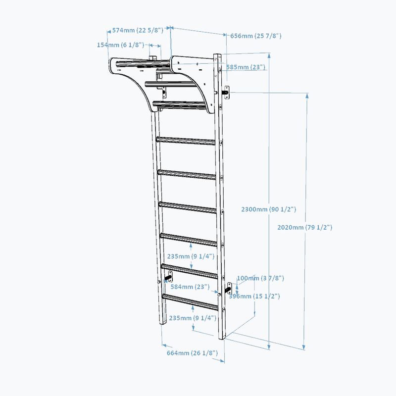 BenchK gymnastický žebřík černý BK-211B 3