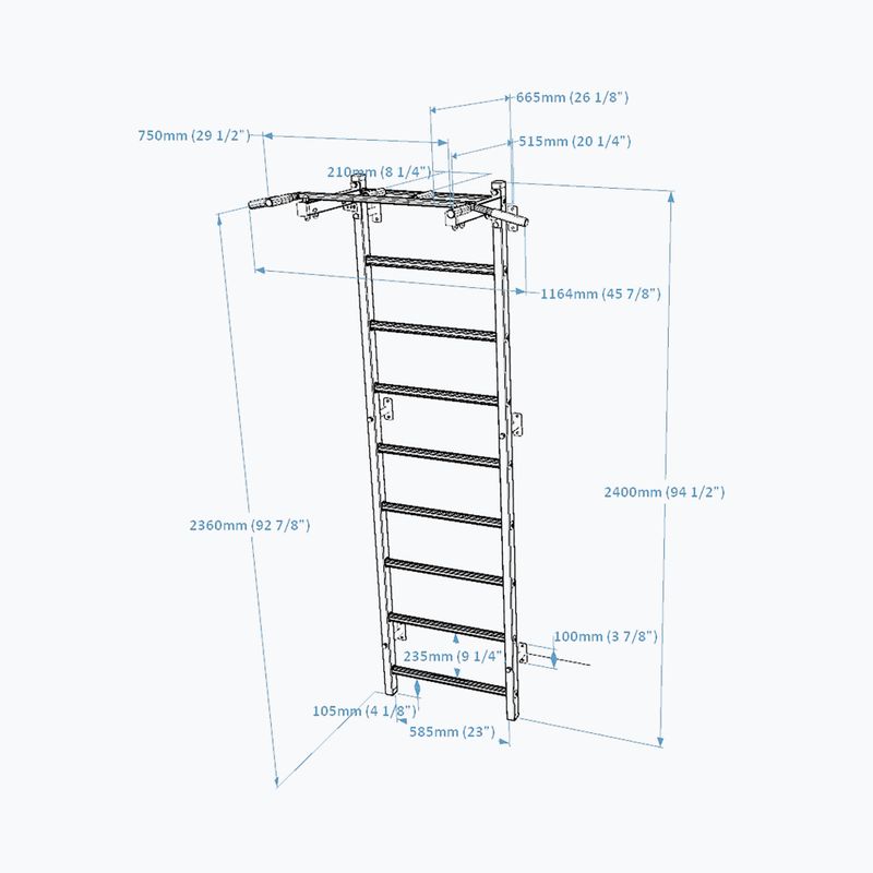 BenchK gymnastický žebřík bílý BK-721W 2