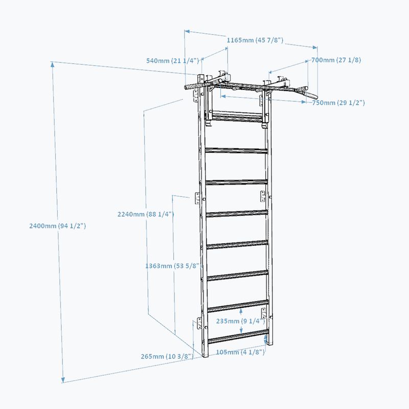 BenchK gymnastický žebřík bílý BK-731W 2