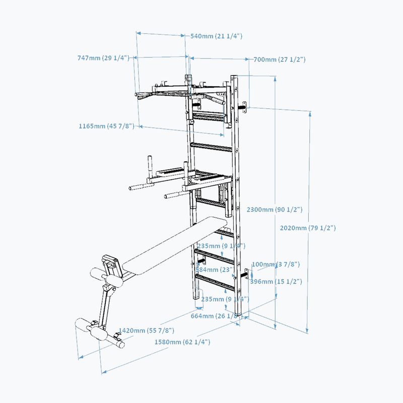 BenchK gymnastický žebřík bílý BK-233W 4