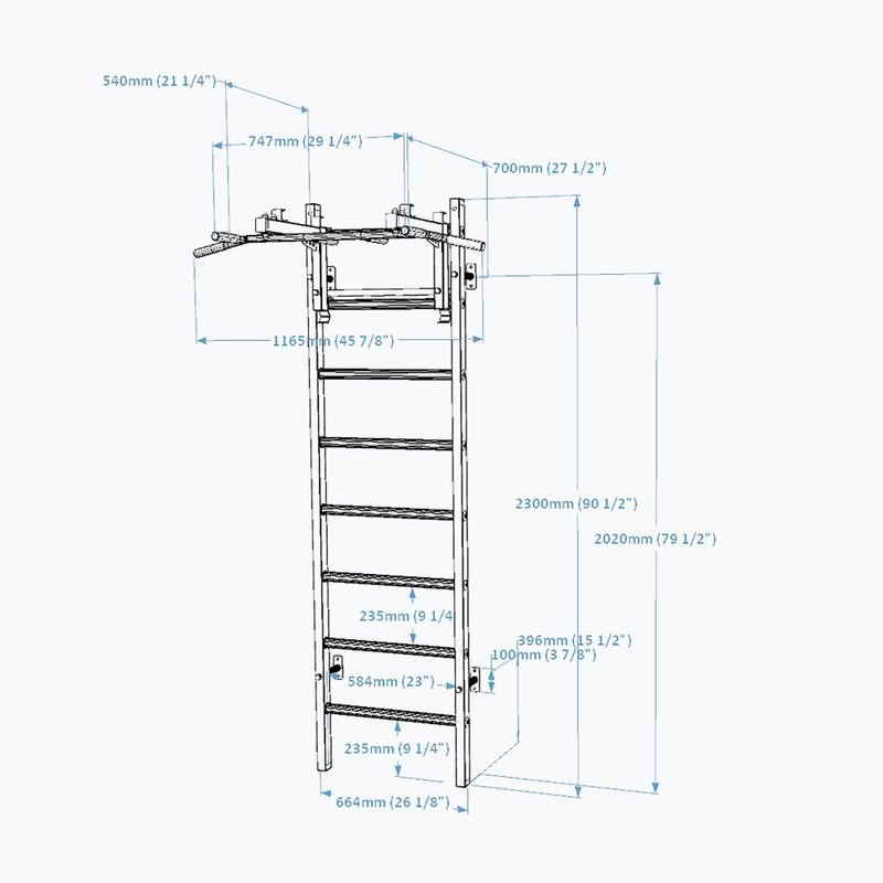 BenchK gymnastický žebřík bílý BK-231W 2