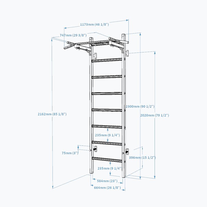 BenchK gymnastický žebřík bílý BK-221W 3