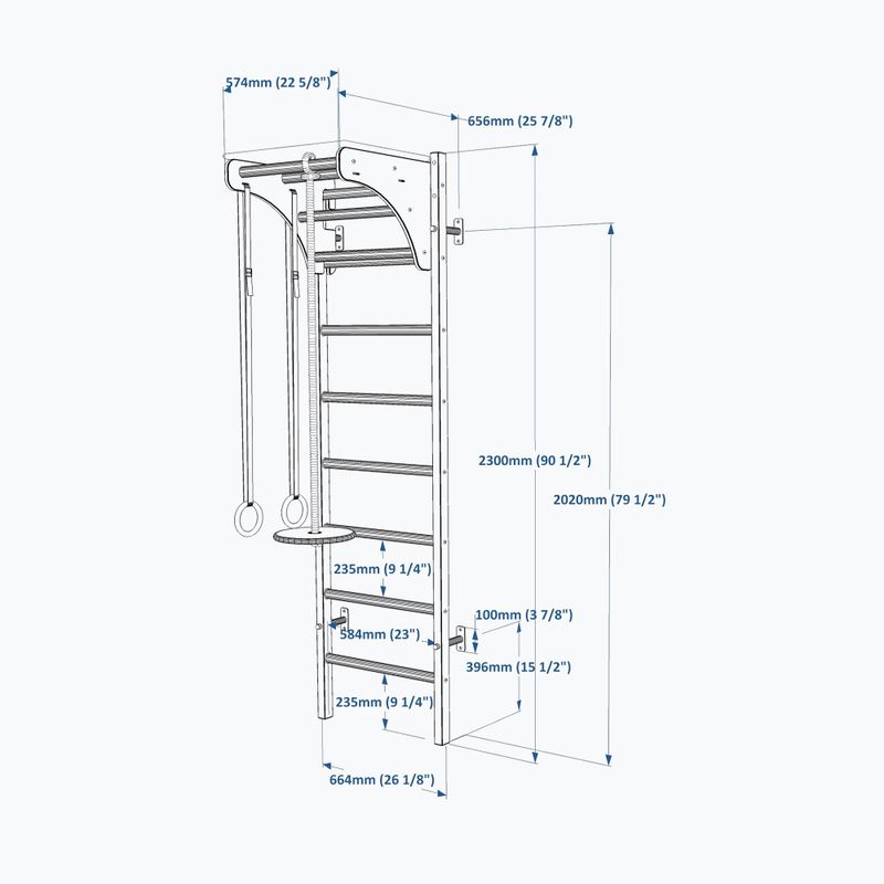 BenchK gymnastický žebřík černý BK-212B+A076 15