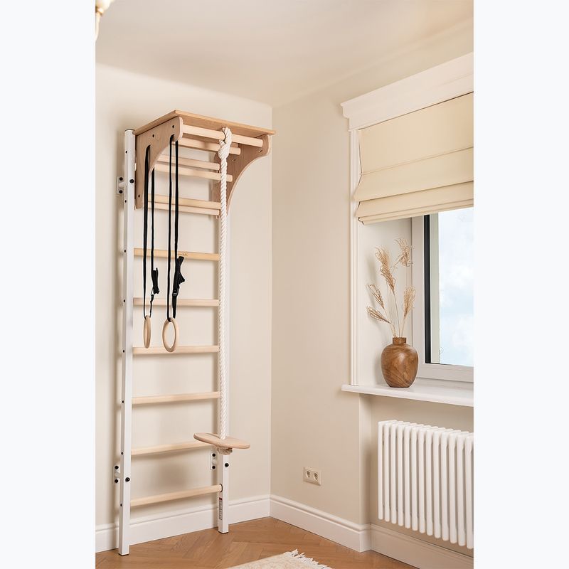 Gymnastický žebřík BenchK 212W+A204  white matte/oak 9