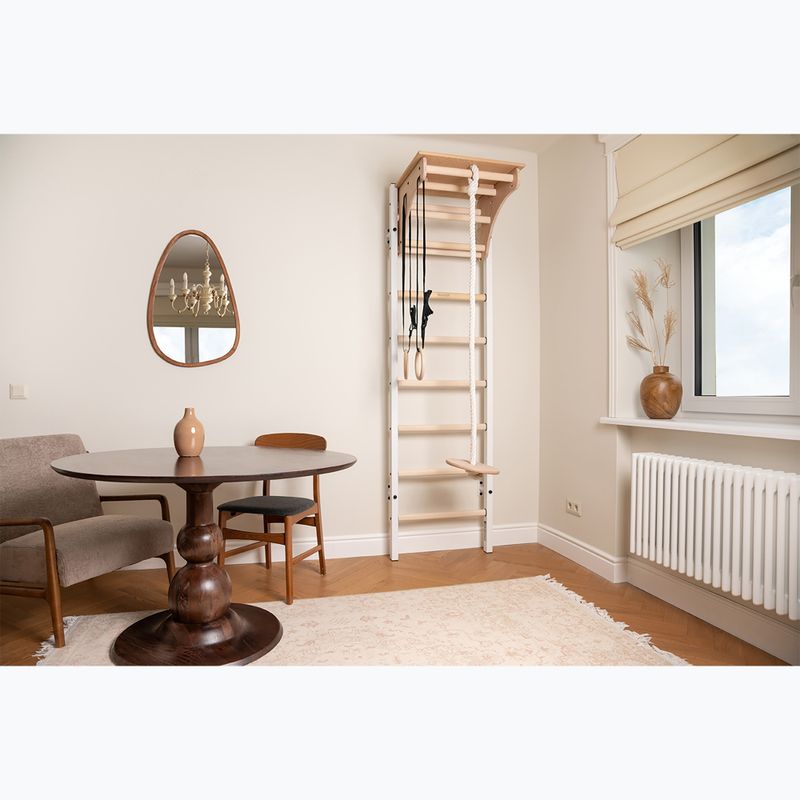 Gymnastický žebřík BenchK 212W+A204  white matte/oak 11