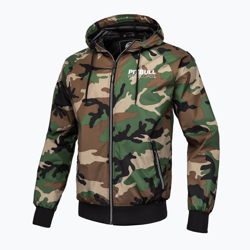 Pánská bunda Pitbull West Coast Athletic s kapucí z nylonu woodland camo 7
