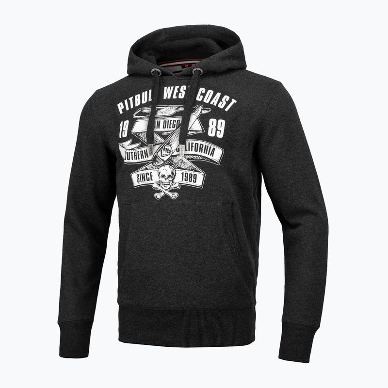 Pánská mikina Pitbull West Coast Hooded Oldschool Razor charcoal melange