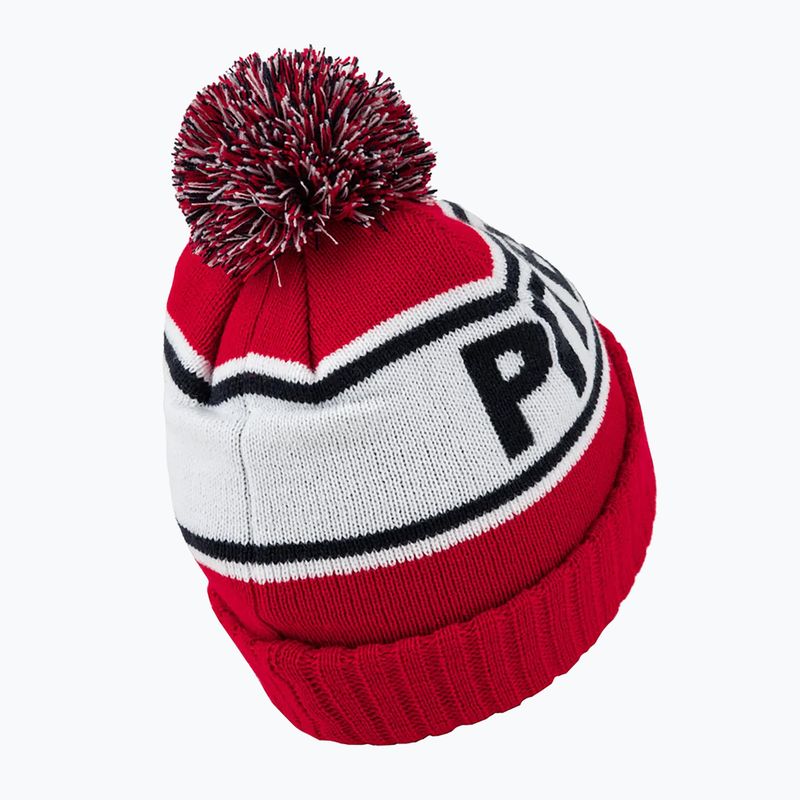 Pánská zimní čepice Pitbull Beanie Fleming II red/dark navy 2